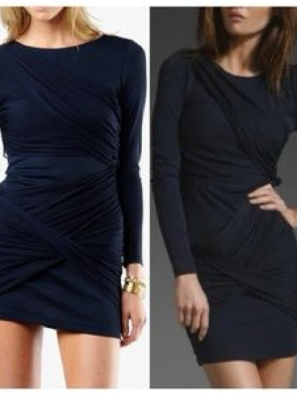 Alice + Olivia Navy Goddess Mini Dress